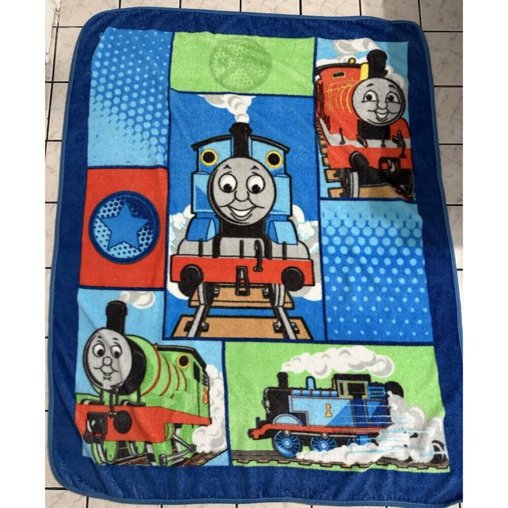 Thomas & Friends Blanket Throw Plush Soft Blue w/ Percy & James 5 ft × 4 ft